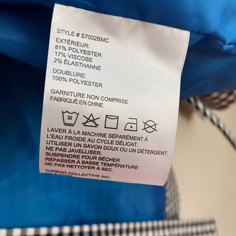 Badgley Mischka Plaid Trench Coat with Satin Blue Lining - Picture 13 of 17